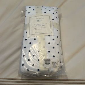 Pottery Barn kids luxe chamois pin dot crib fitted sheet